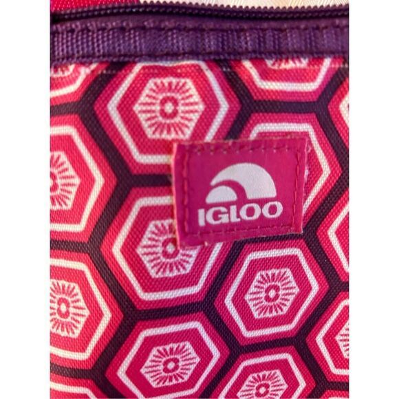 Igloo insulated lunch tote pink 14"x10" geometric bag - Picture 2 of 8
